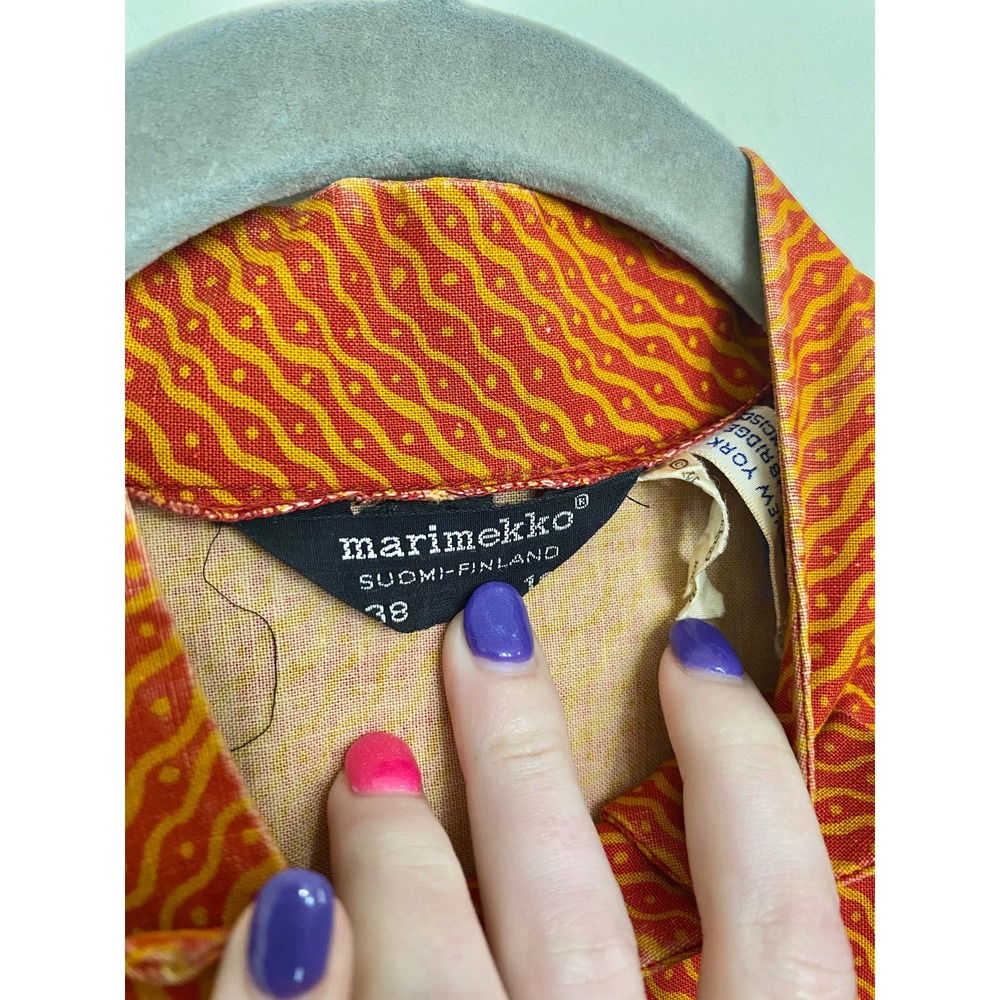 SOLD 1968 Orange Squiggle Marimekko Zipper Mini - Picture 8 of 11